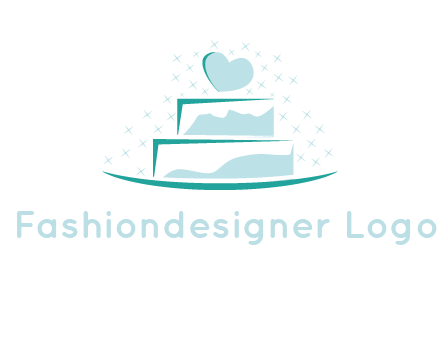 heart and stars on cake logo