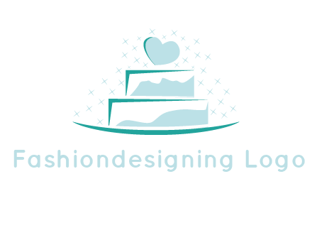 heart and stars on cake logo