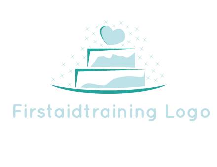 heart and stars on cake logo