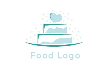 heart and stars on cake logo