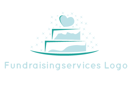 heart and stars on cake logo