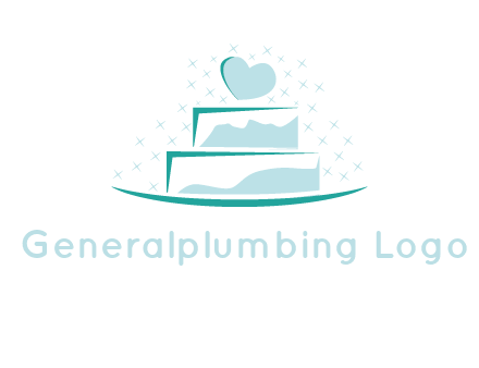heart and stars on cake logo