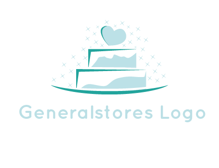 heart and stars on cake logo