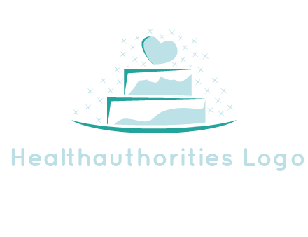 heart and stars on cake logo