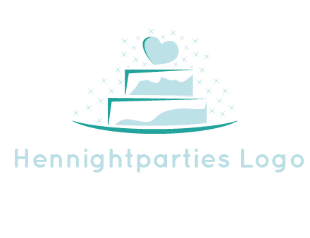 heart and stars on cake logo
