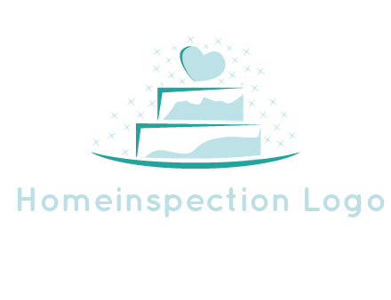 heart and stars on cake logo