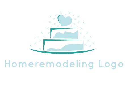 heart and stars on cake logo