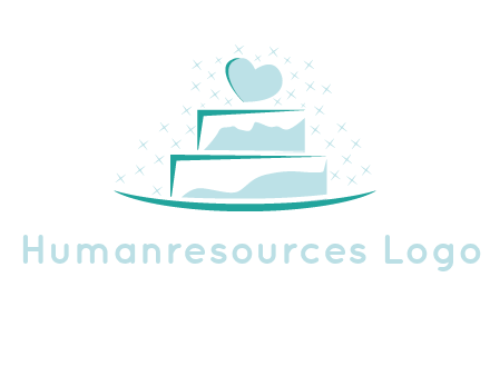 heart and stars on cake logo