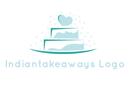 heart and stars on cake logo