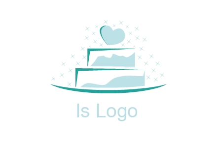 heart and stars on cake logo