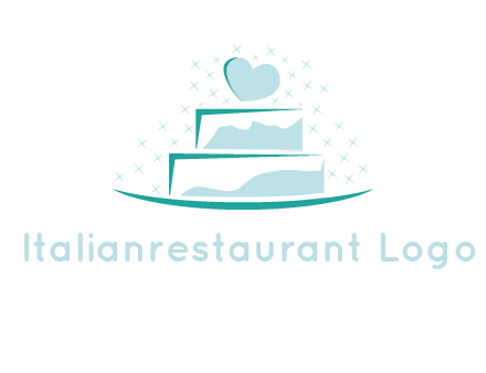 heart and stars on cake logo