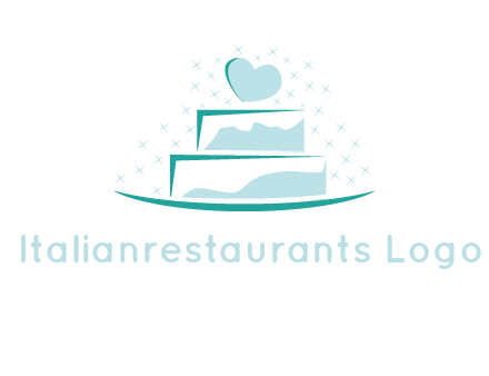 heart and stars on cake logo
