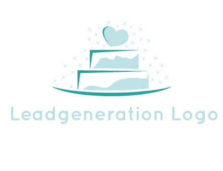 heart and stars on cake logo