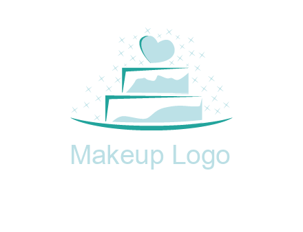 heart and stars on cake logo