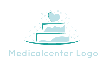 heart and stars on cake logo