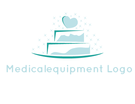 heart and stars on cake logo
