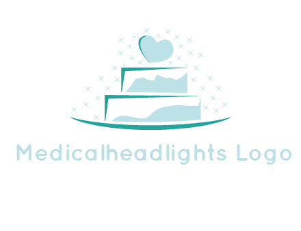 heart and stars on cake logo