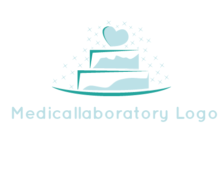 heart and stars on cake logo