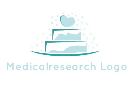 heart and stars on cake logo