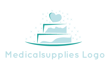 heart and stars on cake logo