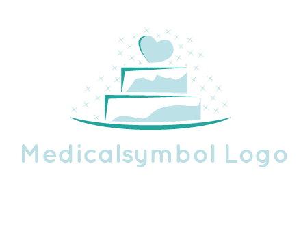 heart and stars on cake logo