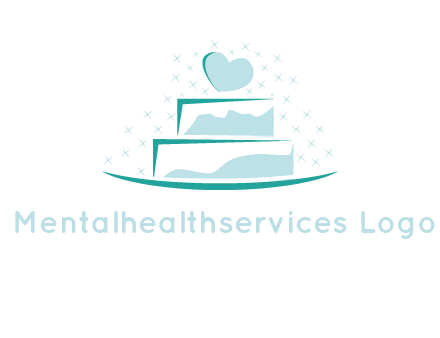 heart and stars on cake logo