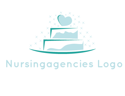 heart and stars on cake logo