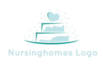 heart and stars on cake logo