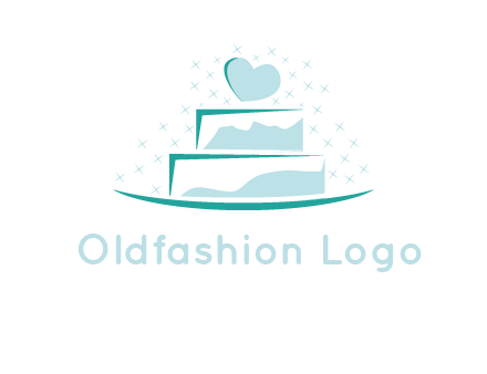 heart and stars on cake logo