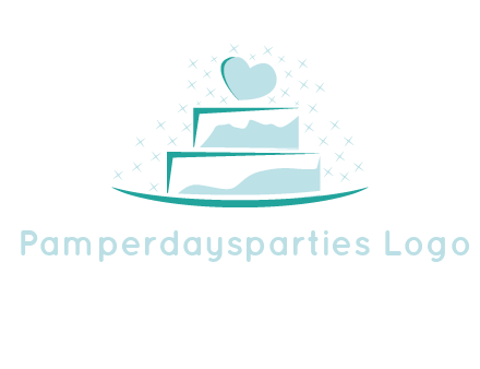 heart and stars on cake logo