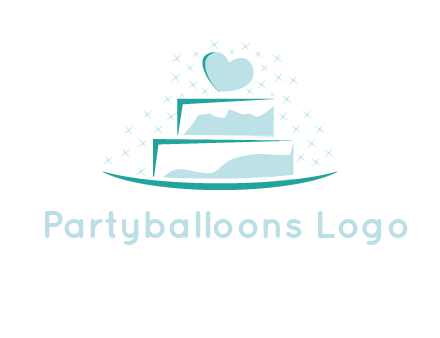 heart and stars on cake logo