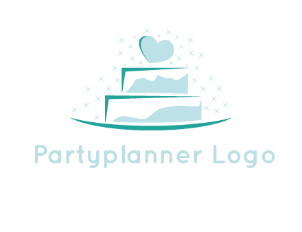 heart and stars on cake logo