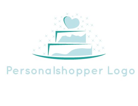 heart and stars on cake logo