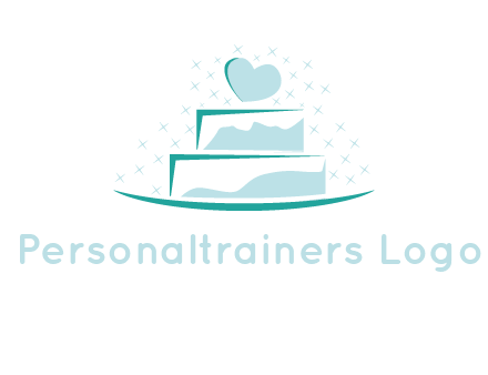 heart and stars on cake logo