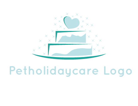 heart and stars on cake logo