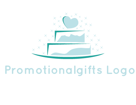 heart and stars on cake logo