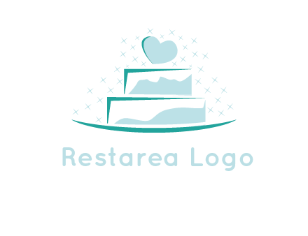 heart and stars on cake logo