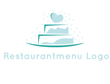 heart and stars on cake logo