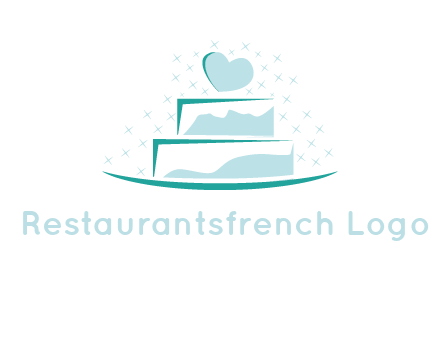 heart and stars on cake logo