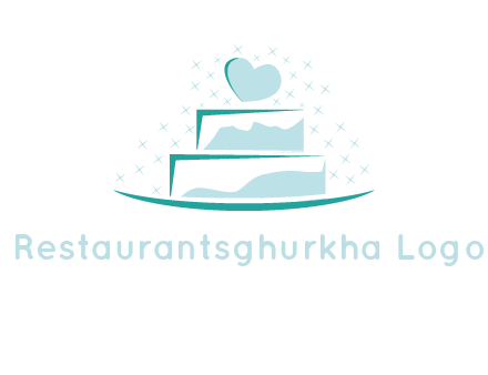 heart and stars on cake logo