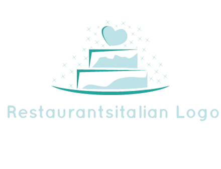 heart and stars on cake logo