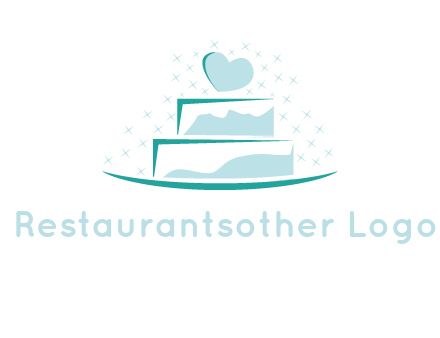 heart and stars on cake logo