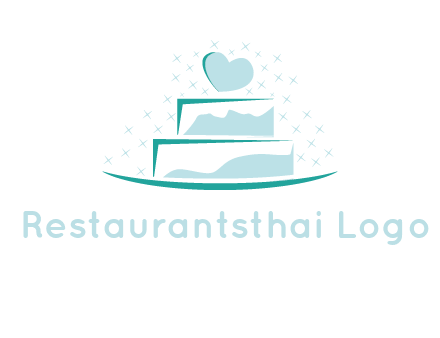 heart and stars on cake logo
