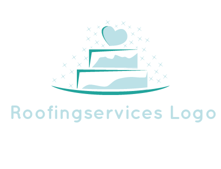 heart and stars on cake logo