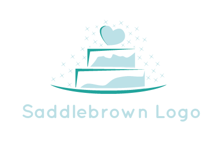 heart and stars on cake logo