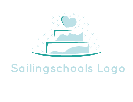 heart and stars on cake logo