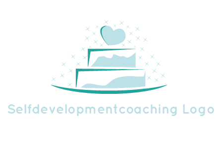 heart and stars on cake logo