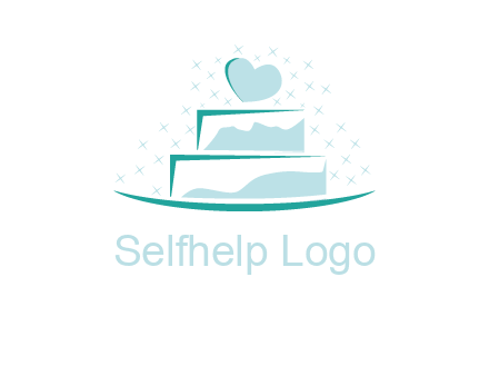 heart and stars on cake logo