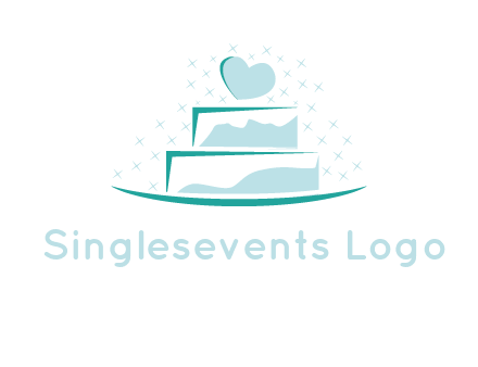 heart and stars on cake logo