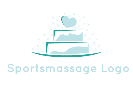 heart and stars on cake logo